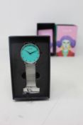A women's as new Coluri Kahlo watch in turquoise (RRP £139).