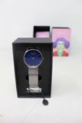 A women's as new Coluri Kahlo watch in navy (RRP £139).