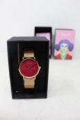 A women's as new Coluri Kahlo watch in scarlet (RRP £139).