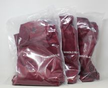 Three as new Makolo Blacc Neo Classic tracksuits in burgundy (XS, S, XL - RRP £80 each).