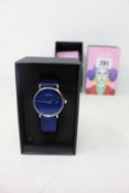 A women's as new Coluri Kahlo watch in navy (RRP £139).