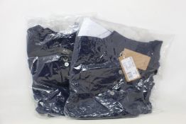 Two as new A.P.C. Mathilda polo shirts in marine (S, XL - RRP £124).