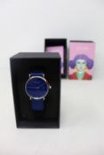 A women's as new Coluri Kahlo watch in navy (RRP £139).