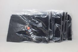 Six as new Deus Ex Machina Shield T-shirts in black (S, M, L, XL, XXL, XXXL - RRP £32 each).