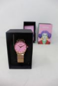 A women's as new Coluri Kahlo watch in rose (RRP £139).