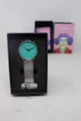 A women's as new Coluri Kahlo watch in turquoise (RRP £139).