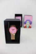 A women's as new Coluri Kahlo watch in rose (RRP £139).