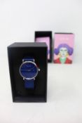 A women's as new Coluri Kahlo watch in navy (RRP £139).