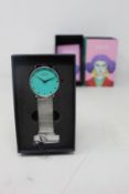 A women's as new Coluri Kahlo watch in turquoise (RRP £139).