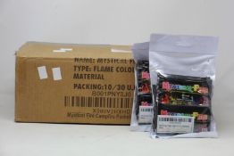 Thirty packs of ten Mystical Fire - (Enjoy a brilliant display of colourful flames on wood burning