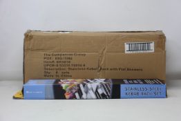 Four boxed as new Steven Raichlen - Best of Barbecue Stainless Steel Kebab Sets (1 rack, 6