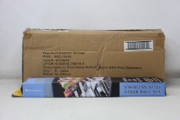 Four boxed as new Steven Raichlen - Best of Barbecue Stainless Steel Kebab Sets (1 rack, 6