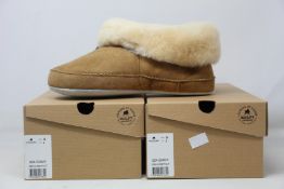 Six pairs of women's as new Shepherd of Sweden - Emmy slippers in chestnut (UK 6).