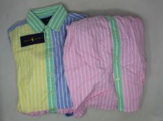 Three girls as new Ralph Lauren multi coloured Oxford shirt dresses (1 x age10, 2 x 12).