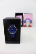 A women's as new Coluri Kahlo watch in navy (RRP £139).