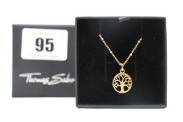 An as new Thomas Sabo 'Tree of Love' gold plated necklace (4051245397802).