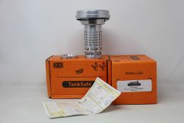 Two boxed as new TankSafe shield TISS300IV anti syphon fuel security.
