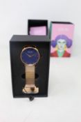 A women's as new Coluri Kahlo watch in navy (RRP £139).