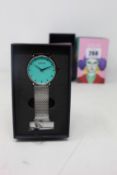 A women's as new Coluri Kahlo watch in turquoise (RRP £139).