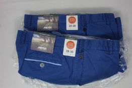 Two pairs of as new Meyer Oslo trousers (W38/L30 - RRP £110 each).