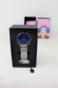 A women's as new Coluri Kahlo watch in navy (RRP £139).