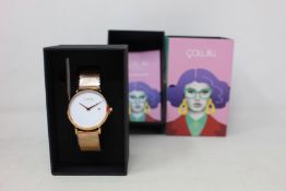 A women's as new Coluri Pankhurst watch in snow (RRP £139).