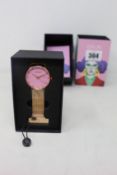 A women's as new Coluri Kahlo watch in rose (RRP £139).