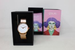 A women's as new Coluri Pankhurst watch in snow (RRP £139).