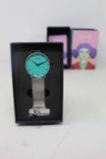 A women's as new Coluri Kahlo watch in turquoise (RRP £139).