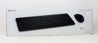 Three boxed as new Microsoft Wireless Desktop 900 Keyboard and Mouse sets in Black (UK Enhanced