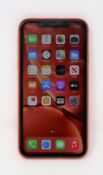 A pre-owned Apple iPhone XR (Global/A2105) 64GB in Coral (iCloud activation clear) (Checkmend report