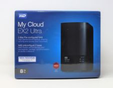 A boxed as new WD My Cloud EX2 8TB Ultra Desktop NAS Drive (M/N: WDBVBZ0040JCH-EESN) (Box sealed).