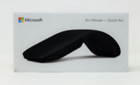 A boxed as new Microsoft Arc Bluetooth Mouse in Black (M/N: ELG-00002) (Box sealed).