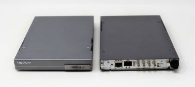 Two pre-owned Haivision Makito X4 S-MX4E-SDI4 Video Over IP Encoders, a SFP+10GBASE-T Transceiver,