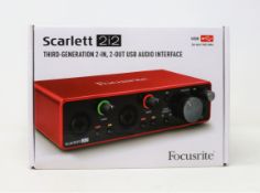 A boxed as new Focusrite Scarlett 2i2 (3rd Gen) USB Audio Interface (M/N: MOSC0025) (Box sealed).