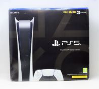 A boxed as new Sony PlayStation 5 825GB Digital Edition Console in White (EU8 CFI-1016B 01Y 220-240V