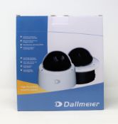 A boxed as new Dallmeier DDF5120HDV-DN-SM FHD Dome Camera in White (Box opened).