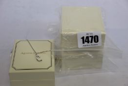 Nine Agvana initial alphabet necklace, 925 sterling silver with yellow gold plated, letter A-Z