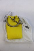An as new Jimmy Choo Bon Bon crystal-embellished satin top-handle bag in yellow (No tags but item is