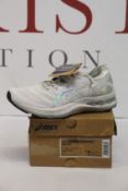 A pair of women's as new Asics Gel-Nimbus 23 Platinum trainers (UK 5.5).