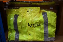 Thirteen as new Aqua hi-viz coats (Assorted sizes).