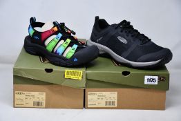Two pairs of men's as new Keen footwear; Newport Retro (UK 7) and Explore Vent (UK 8.5).