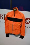 A men's as new Santini Guard Mercurio cycling rain jacket in orange (XXL - RRP £245).
