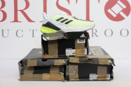 Three pairs of as new Adidas Response SR trainers (All UK 7 - damaged boxes).