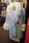 An as new Popski London faux fur trim coat (L - RRP £250).