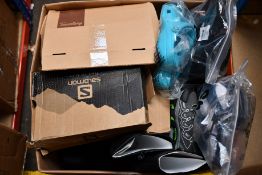 A quantity of assorted as new footwear to include Geox, Kickers, Clarks, Asics, Uovo, Dune, Salomon,