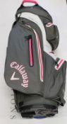 An as new Callaway Hyper Dry 15 waterproof golf cart bag.