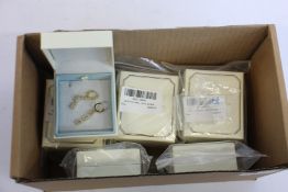 Nine Agvana 925 sterling silver with white/yellow gold plated hinged hoop Creole earrings with