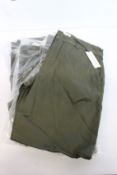 Five pairs of as new Wood Wood Stefan Classic trousers in olive (Size 30, 31, 32, 33, 34 - RRP £