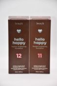 Ten Benefit Hello Happy flawless brightening foundation (3 x No 11, 7 x No 12 all 30ml).